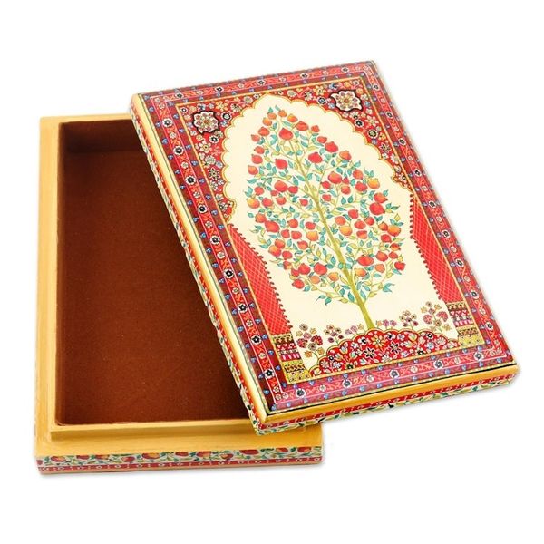 Alternate image for Artisan Crafted Tree Motif Jewelry Box Kashmir Flavor