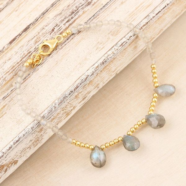 Alternate image for Gold-Plated Labradorite Charm Bracelet Early Morning Rain