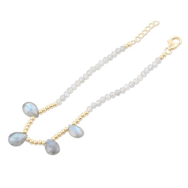 Alternate image for Gold-Plated Labradorite Charm Bracelet Early Morning Rain