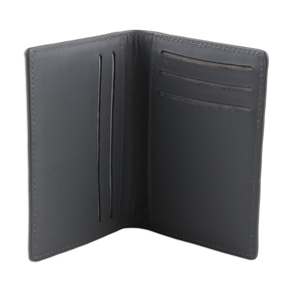 Alternate image for Mens Textured Grey Leather Wallet Classy Companion