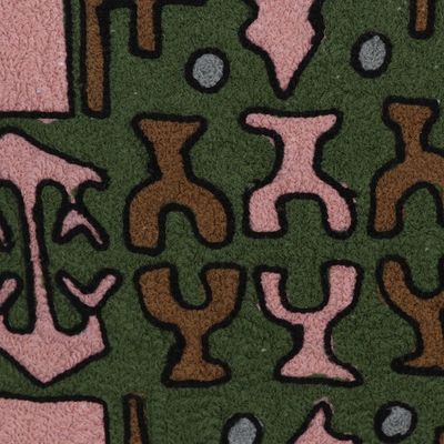 Alternate image for Embroidered Geometric Motif Cotton Cushion Covers Pair Spring Geometry