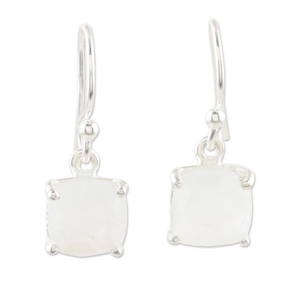 Alternate image for Sterling Silver and Rainbow Moonstone Dangle Earrings Heaven Sent