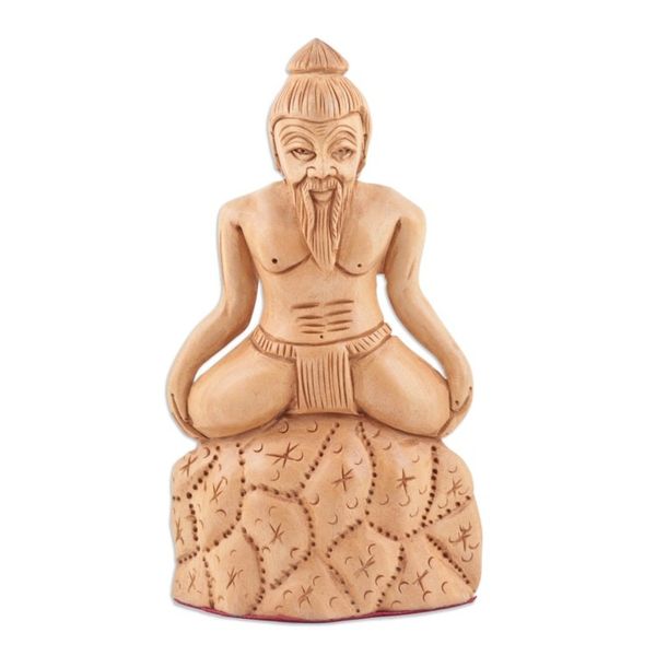 Alternate image for Artisan Crafted Yogi Sculpture from India Supta Virasana