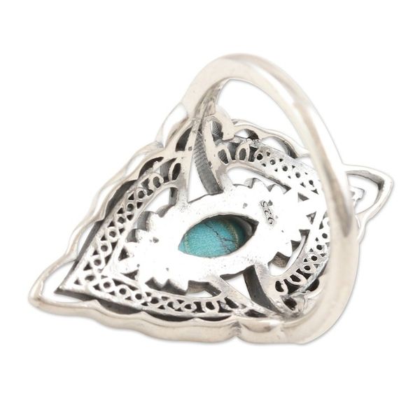 Alternate image for Hand Made Sterling Silver Cocktail Ring from India Majestic Sky