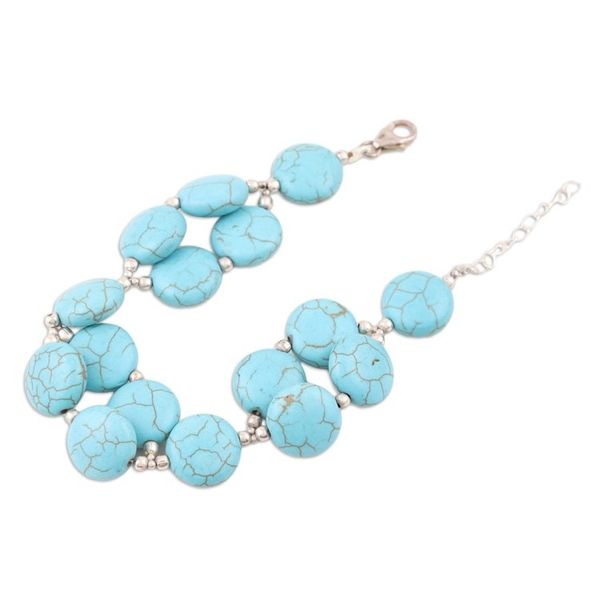 Alternate image for Hand Crafted Sterling Silver and Calcite Beaded Bracelet Like Clockwork