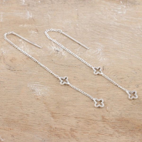 Alternate image for Artisan Crafted Sterling Silver Threader Earrings Trend Setter