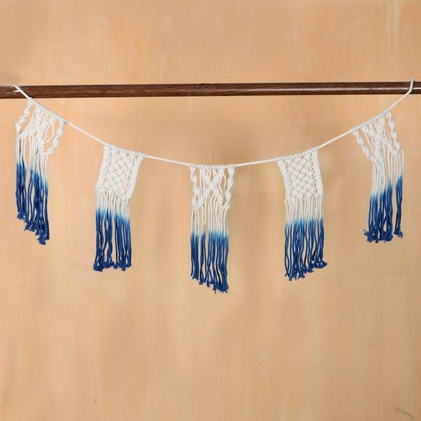 Alternate image for Hand-Knotted Cotton Macrame Bunting Starry Twist