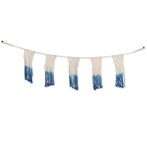 Alternate image for Hand-Knotted Cotton Macrame Bunting Starry Twist