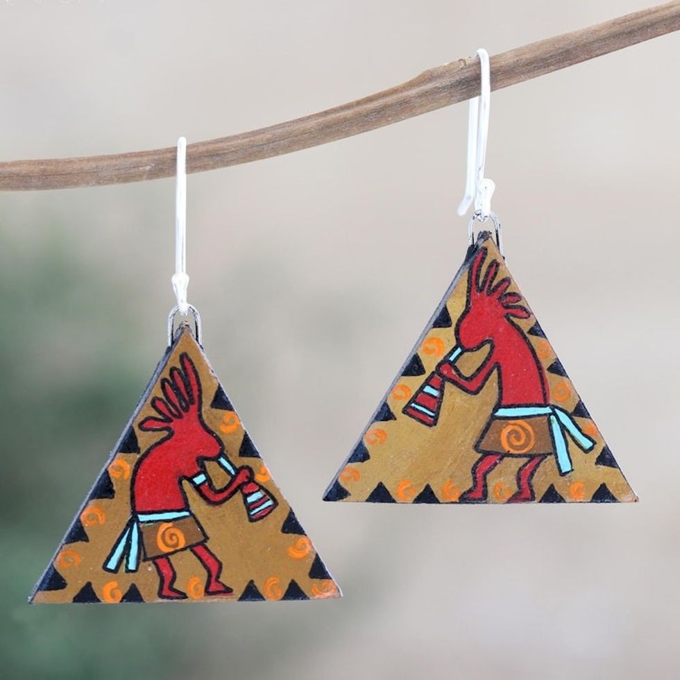 Hand Crafted Ceramic Dangle Earrings 'Soft Serenade'