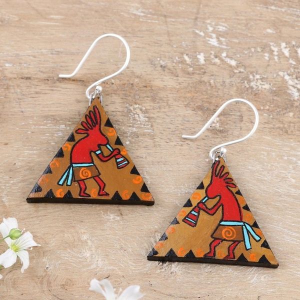 Alternate image for Hand Crafted Ceramic Dangle Earrings Soft Serenade
