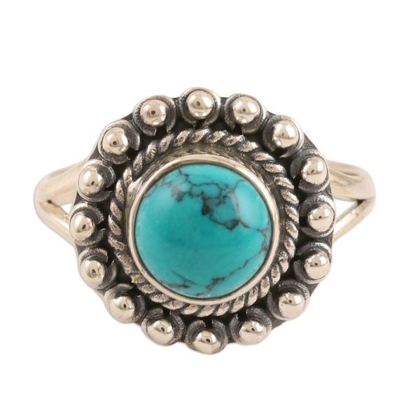 Alternate image for Handmade Sterling Silver Cocktail Ring Turquoise Day