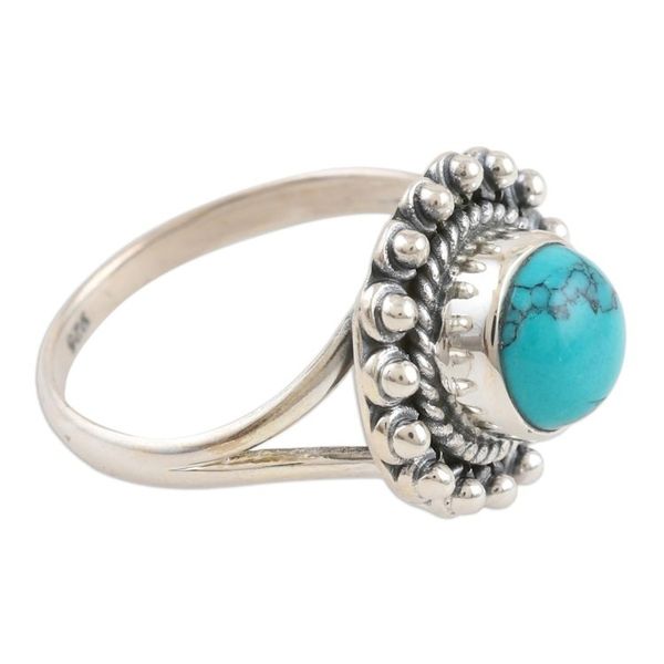 Alternate image for Handmade Sterling Silver Cocktail Ring Turquoise Day