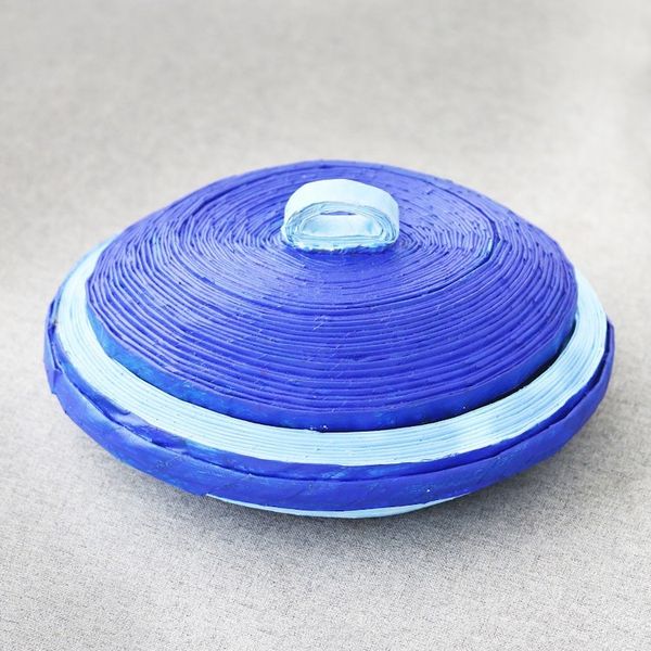 Alternate image for Eco-Friendly Blue Paper Basket from India Elliptical Beauty