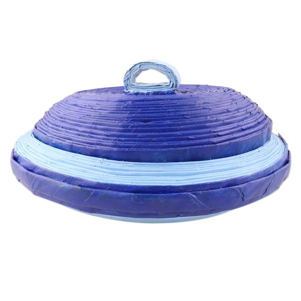Alternate image for Eco-Friendly Blue Paper Basket from India Elliptical Beauty