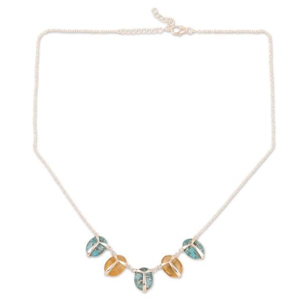 Alternate image for Handmade Citrine and Sterling Silver Pendant Necklace Between Day and Night