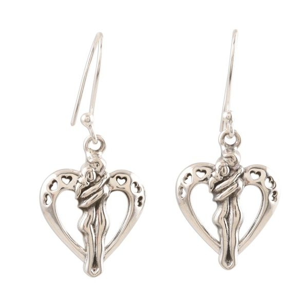 Alternate image for Romantic Sterling Silver Heart Earrings from India Romantic Love