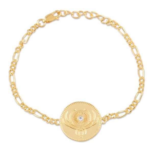 Alternate image for Gold Plated Sterling Silver and Blue Topaz Unity Bracelet Uniting People