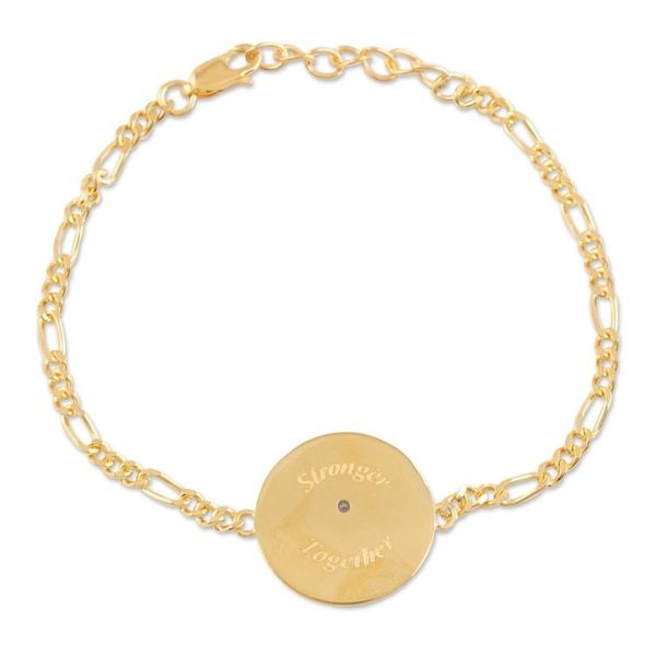Alternate image for Gold Plated Sterling Silver and Blue Topaz Unity Bracelet Uniting People