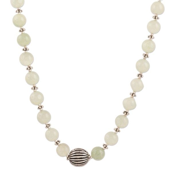 Alternate image for Hand Crafted Aventurine and Sterling Silver Beaded Necklace Star Glow