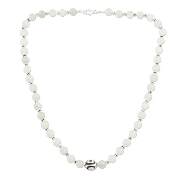Alternate image for Hand Crafted Aventurine and Sterling Silver Beaded Necklace Star Glow