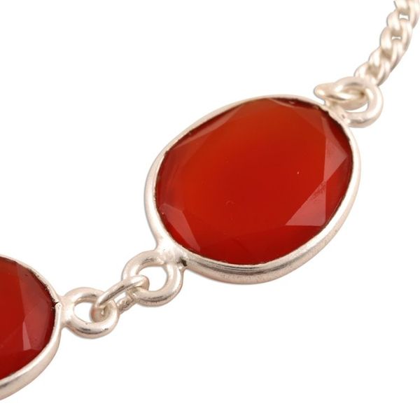 Alternate image for 15-Carat Carnelian Link Bracelet from India Fiery Glisten