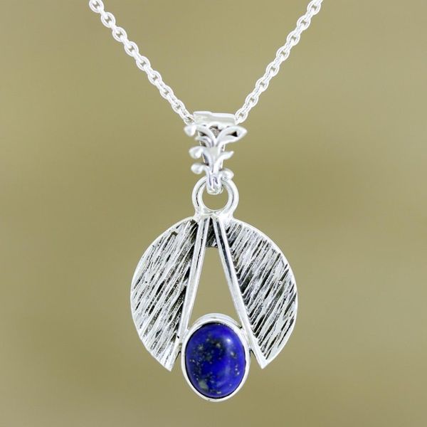 Alternate image for Hand Made Lapis Lazuli and Sterling Silver Pendant Necklace Royal Bliss