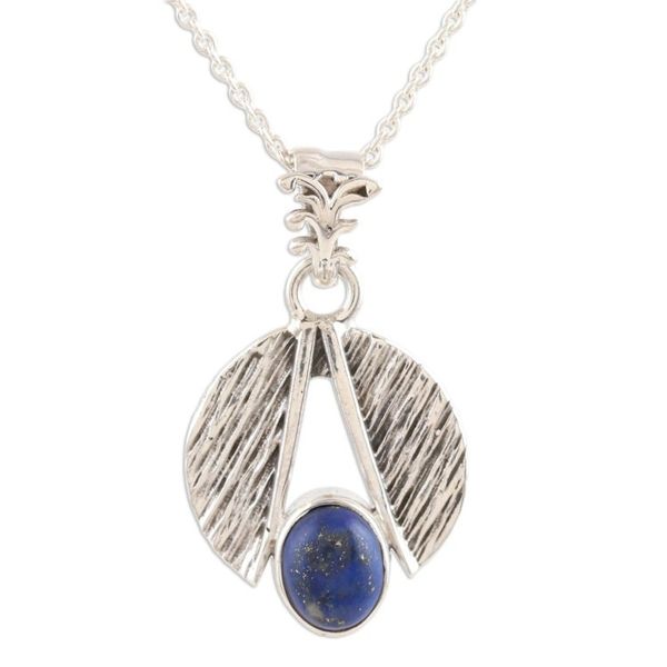 Alternate image for Hand Made Lapis Lazuli and Sterling Silver Pendant Necklace Royal Bliss