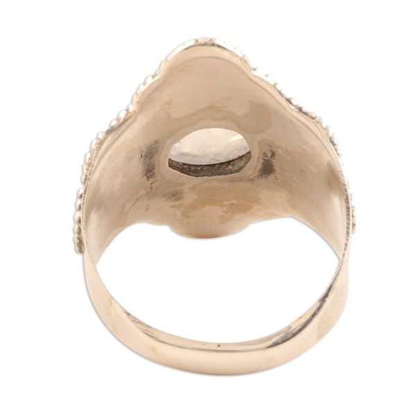 Alternate image for Rainbow Moonstone and Sterling Silver Cocktail Ring Majestic Moon