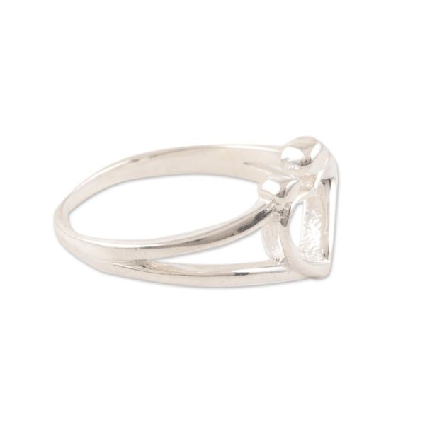 Alternate image for Sterling Silver Heart Band Ring Crafted in India Expression of Romance