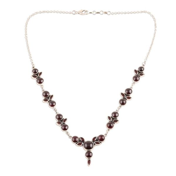 Alternate image for Garnet Link Pendant Necklace Crafted in India Perfect Radiance