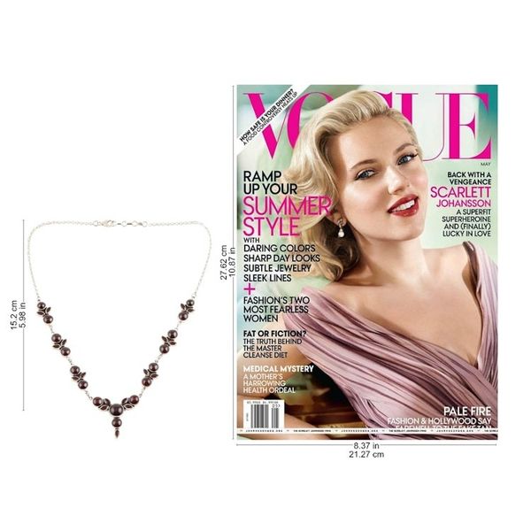 Alternate image for Garnet Link Pendant Necklace Crafted in India Perfect Radiance