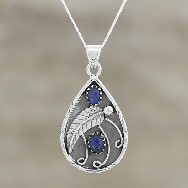 Alternate image for Labradorite Cabochon Sterling Silver Pendant Necklace Deep End of the Ocean