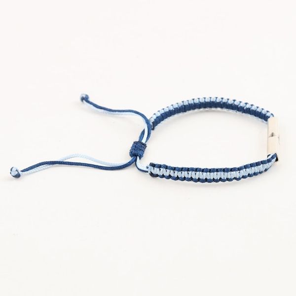 Alternate image for Blue White Macrame Unity Bracelet with Sterling Silver Meditation Harmony