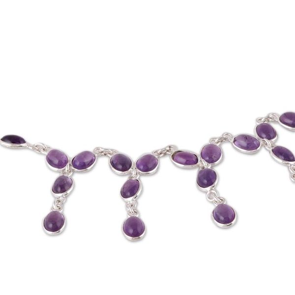 Alternate image for Purple Amethyst Waterfall Necklace from India Luxurious Luster