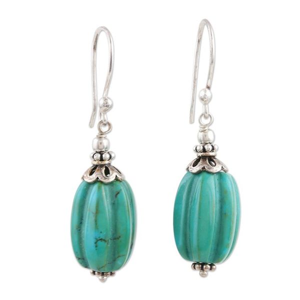 Alternate image for Handmade Calcite Dangle Earrings from India Peppermint Candy
