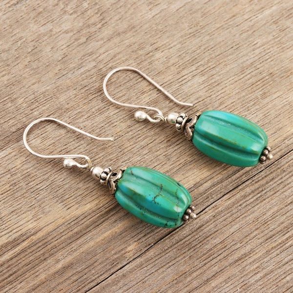 Alternate image for Handmade Calcite Dangle Earrings from India Peppermint Candy