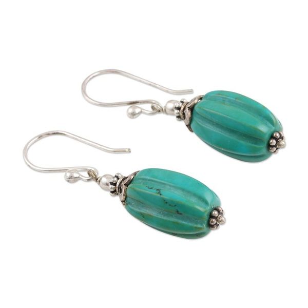 Alternate image for Handmade Calcite Dangle Earrings from India Peppermint Candy