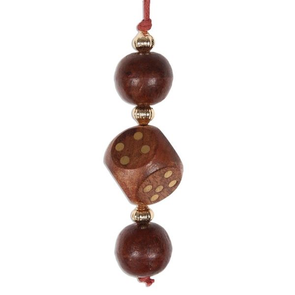 Alternate image for Dice-Themed Wood Beaded Ornaments from India Set of 6 Luck