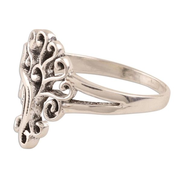 Alternate image for Tree-Themed Sterling Silver Band Ring from India Curling Tree