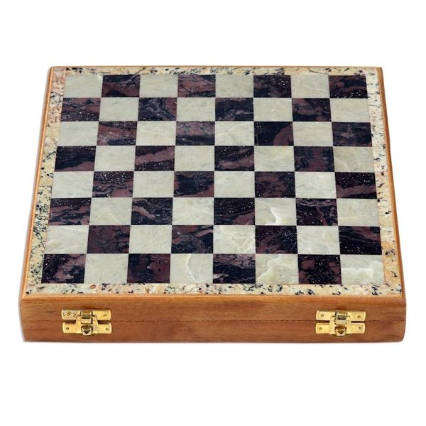 Alternate image for Hand Carved Soapstone Chess Set Mughal Leisure