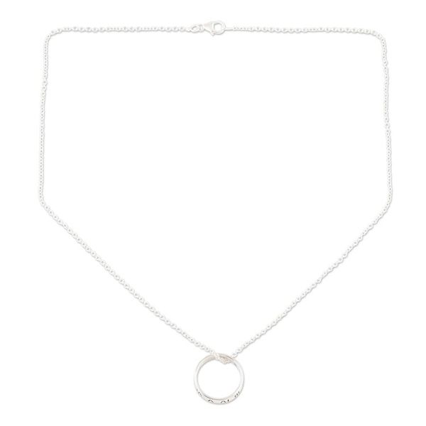 Alternate image for Sterling Silver Roman Numeral Pendant Necklace Roman Numerals