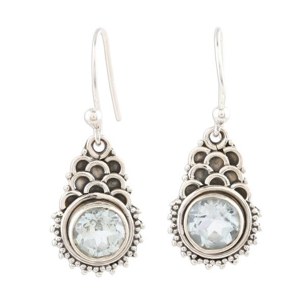 Alternate image for Sterling Silver and Blue Topaz Dangle Earrings Scales of the Sea