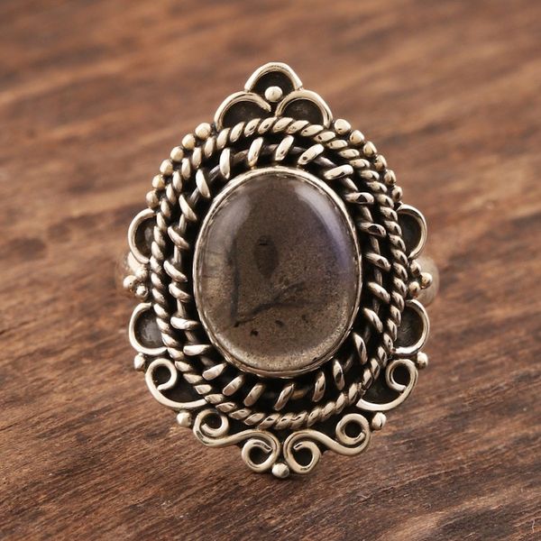 Alternate image for Labradorite and Sterling Silver Cocktail Ring After Dusk
