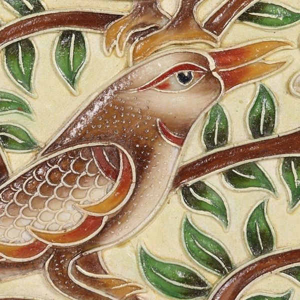 Alternate image for Framed Hand Painted Bird Art from India Bird Song