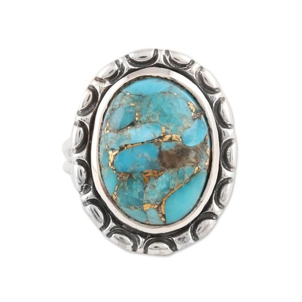 Alternate image for Oval Composite Turquoise Cocktail Ring from India Delightful Sky