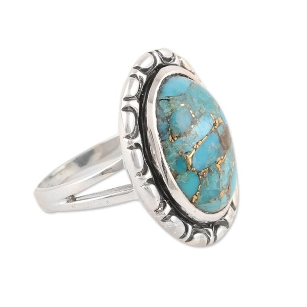 Alternate image for Oval Composite Turquoise Cocktail Ring from India Delightful Sky