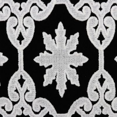 Alternate image for Two Embroidered Cotton Cushion Covers in Black and White Midnight Royalty