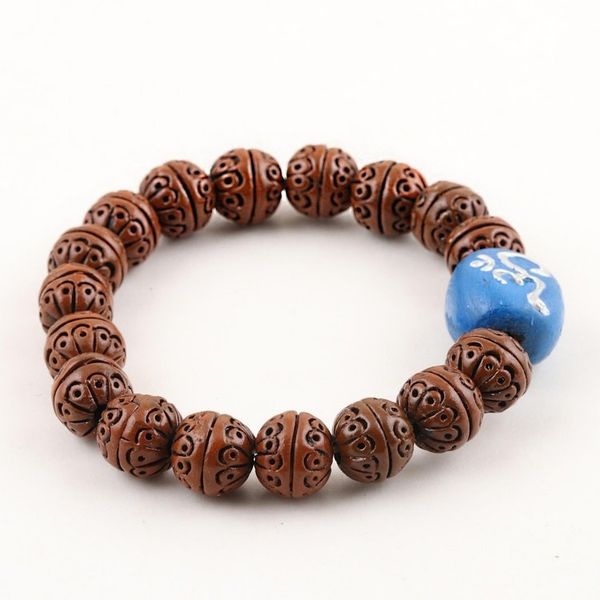 Alternate image for Handcrafted Indian Brown Blue Terracotta Unity Bracelet Omkara Unity