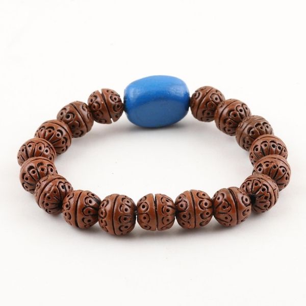 Alternate image for Handcrafted Indian Brown Blue Terracotta Unity Bracelet Omkara Unity