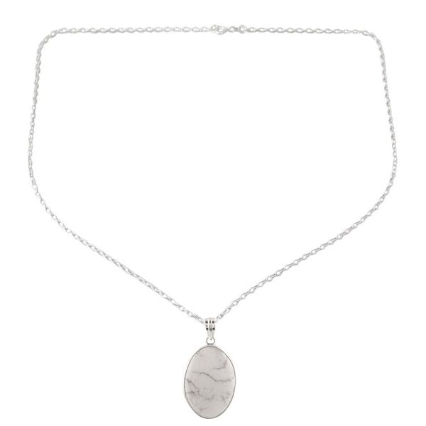 Alternate image for Howlite Pendant Necklace White Mist